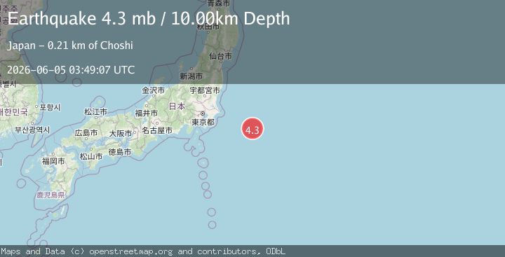 Map of OFF EAST COAST OF HONSHU, JAPAN