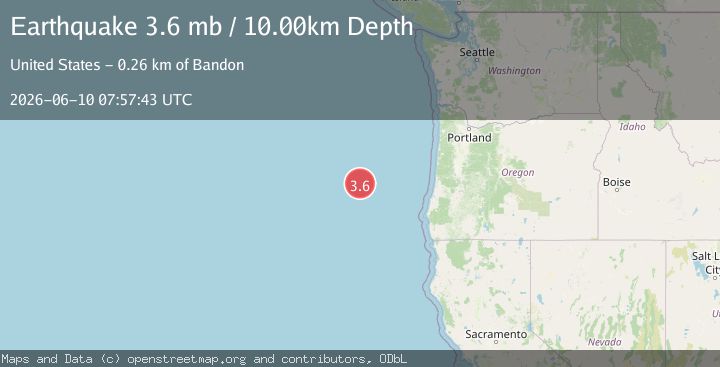 Map of OFF COAST OF OREGON