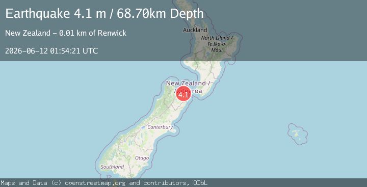 Map of SOUTH ISLAND OF NEW ZEALAND