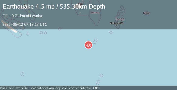 Map of SOUTH OF FIJI ISLANDS