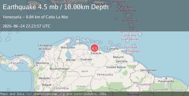 Map of OFFSHORE VARGAS, VENEZUELA