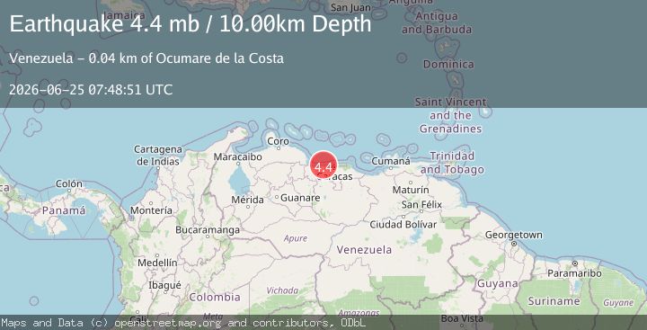 Map of OFFSHORE ARAGUA, VENEZUELA