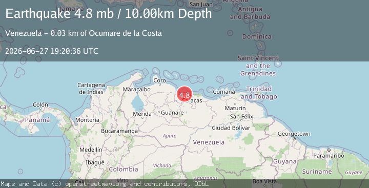 Map of OFFSHORE ARAGUA, VENEZUELA