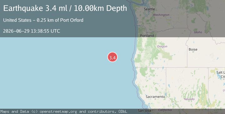 Map of OFF COAST OF OREGON