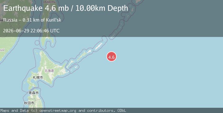 Map of EAST OF KURIL ISLANDS