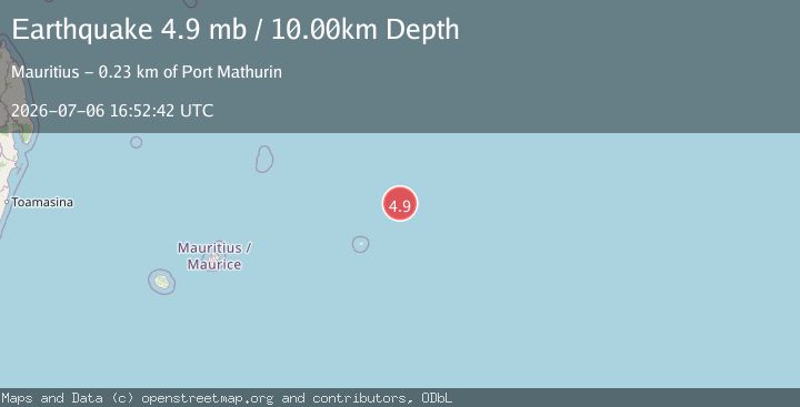 Map of RODRIGUES REGION, MAURITIUS