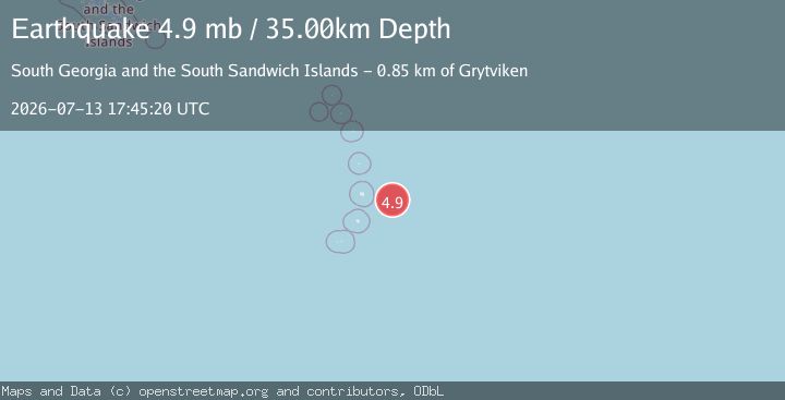 Map of SOUTH SANDWICH ISLANDS REGION