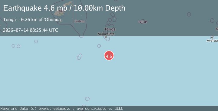 Map of TONGA REGION
