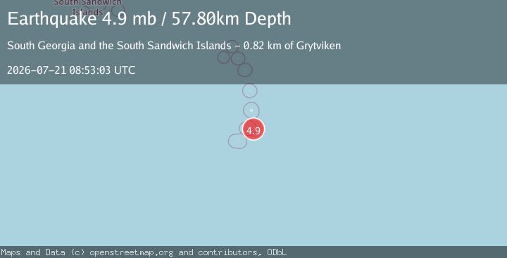 Map of SOUTH SANDWICH ISLANDS REGION