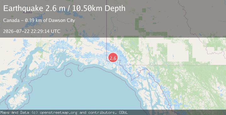 Map of SOUTHERN YUKON TERRITORY, CANADA