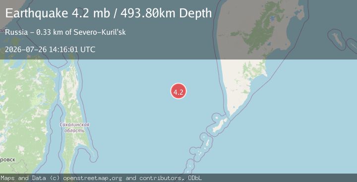 Map of NORTHWEST OF KURIL ISLANDS