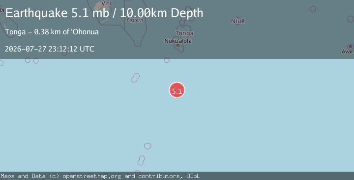 Map of SOUTH OF TONGA