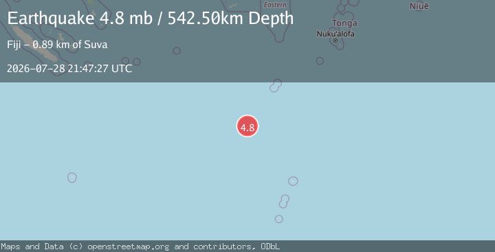 Map of SOUTH OF FIJI ISLANDS