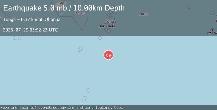 Map of SOUTH OF TONGA