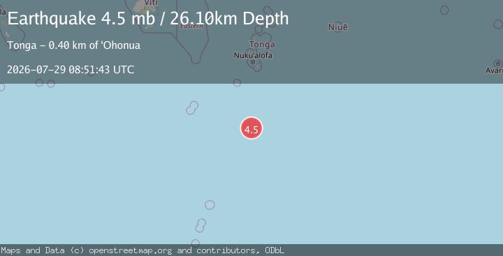 Map of SOUTH OF TONGA