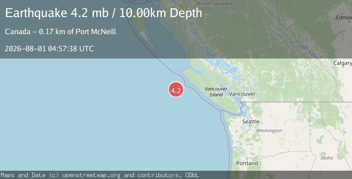 Map of VANCOUVER ISLAND, CANADA REGION