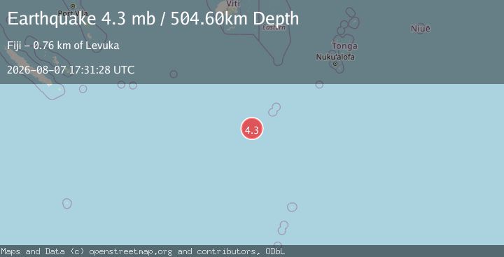 Map of SOUTH OF FIJI ISLANDS