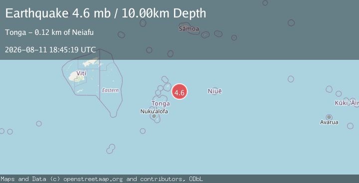 Map of TONGA REGION