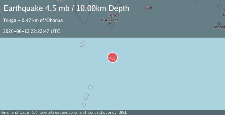 Map of SOUTH OF TONGA