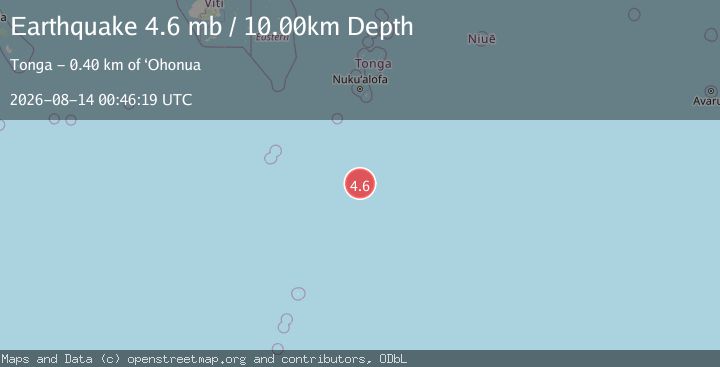 Map of SOUTH OF TONGA