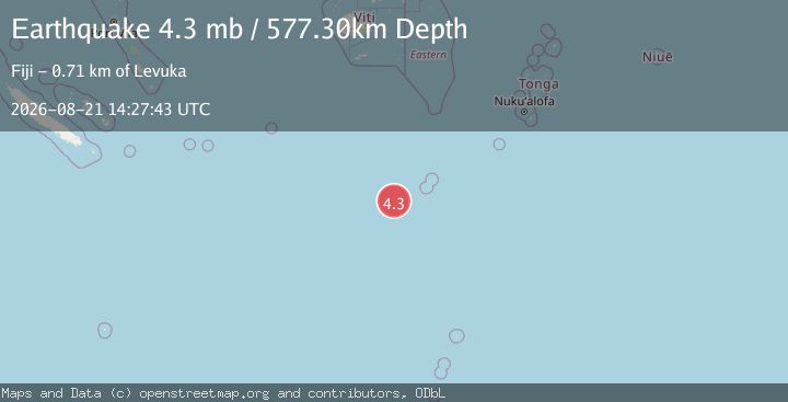 Map of SOUTH OF FIJI ISLANDS