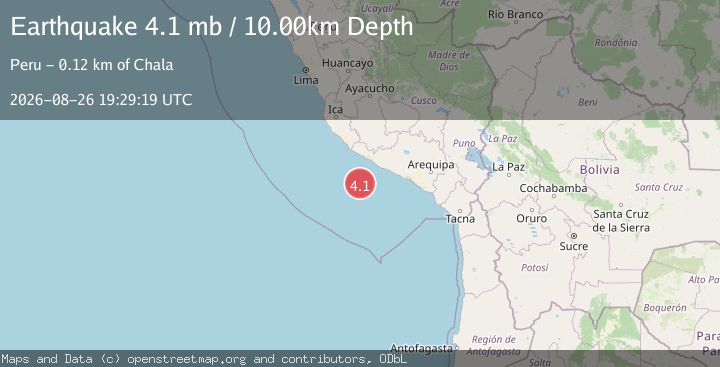 Map of NEAR COAST OF SOUTHERN PERU