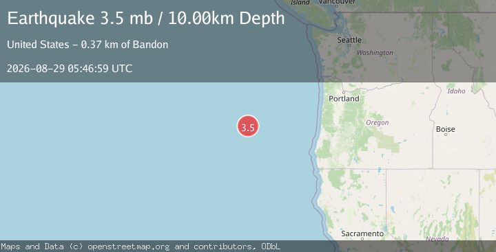 Map of OFF COAST OF OREGON