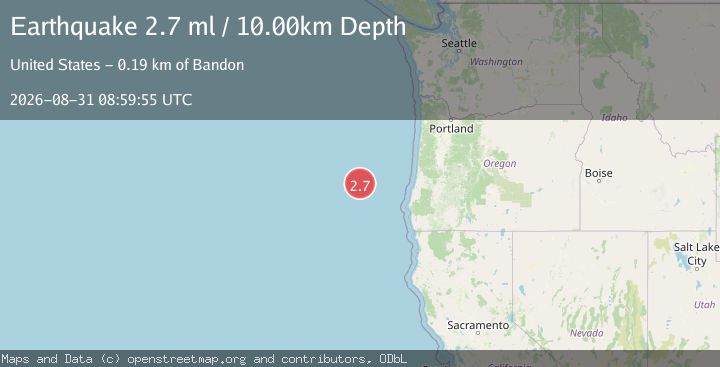 Map of OFF COAST OF OREGON