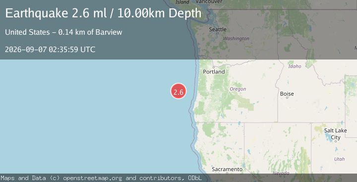 Map of OFF COAST OF OREGON