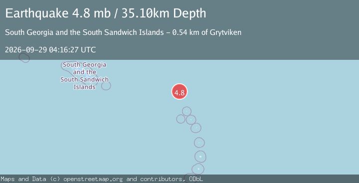 Map of SOUTH SANDWICH ISLANDS REGION
