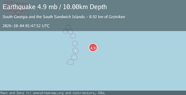 Map of SOUTH SANDWICH ISLANDS REGION