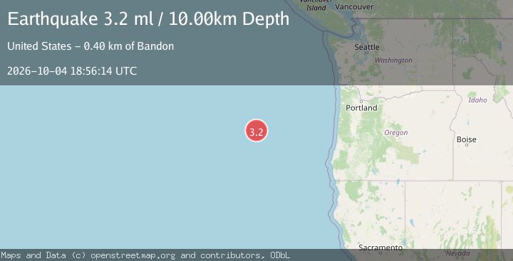 Map of OFF COAST OF OREGON