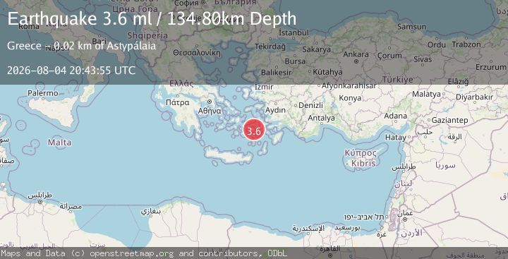 Map of DODECANESE ISLANDS, GREECE