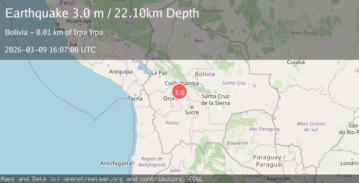 Map of COCHABAMBA, BOLIVIA