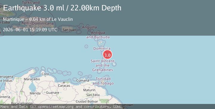 Map of MARTINIQUE REGION, WINDWARD ISL.