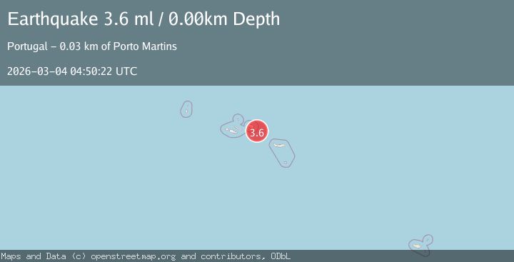 Map of AZORES ISLANDS, PORTUGAL