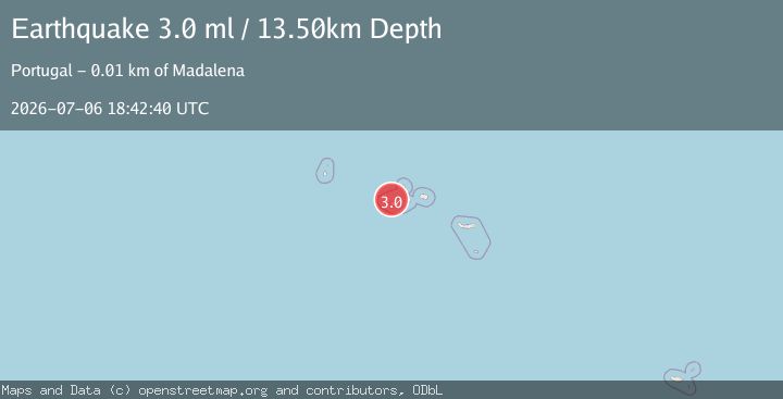 Map of AZORES ISLANDS, PORTUGAL
