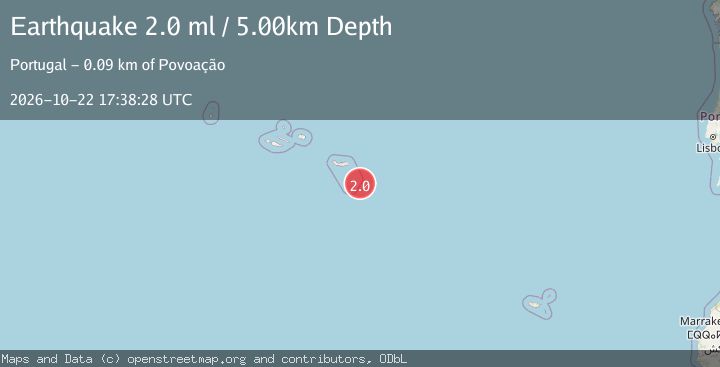 Map of AZORES ISLANDS REGION