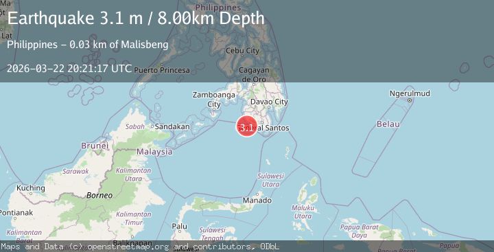 Map of MINDANAO, PHILIPPINES