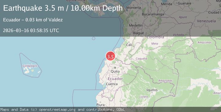 Map of NEAR COAST OF ECUADOR