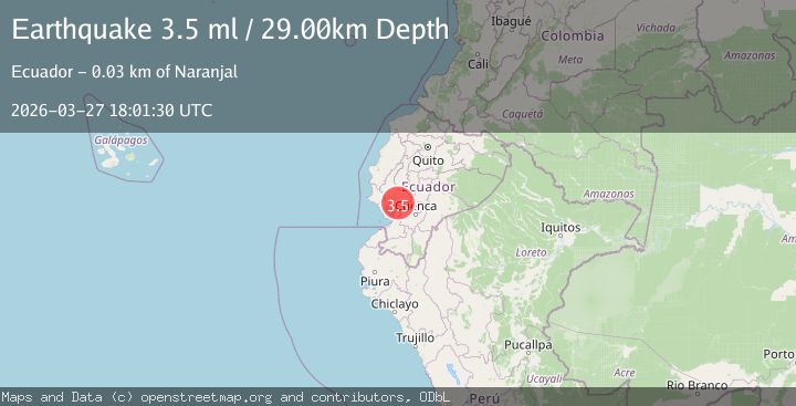 Map of NEAR COAST OF ECUADOR
