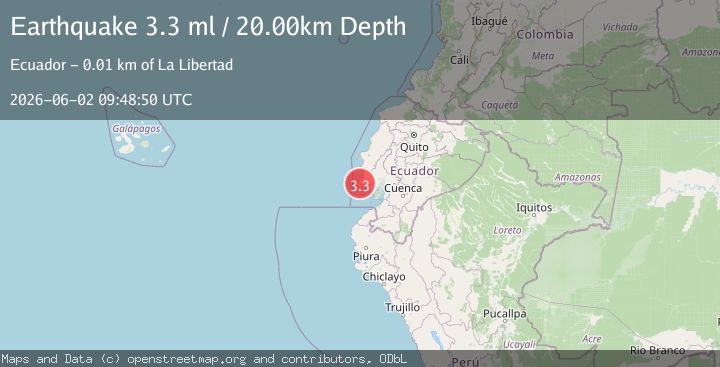 Map of NEAR COAST OF ECUADOR