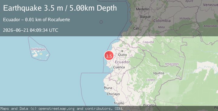 Map of NEAR COAST OF ECUADOR