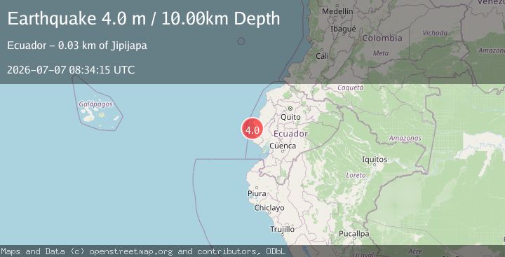 Map of NEAR COAST OF ECUADOR