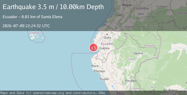 Map of NEAR COAST OF ECUADOR