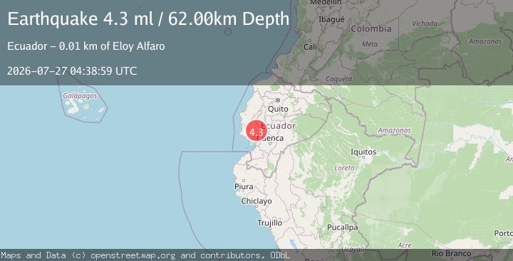 Map of NEAR COAST OF ECUADOR