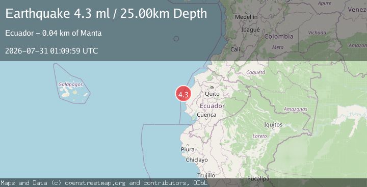Map of NEAR COAST OF ECUADOR