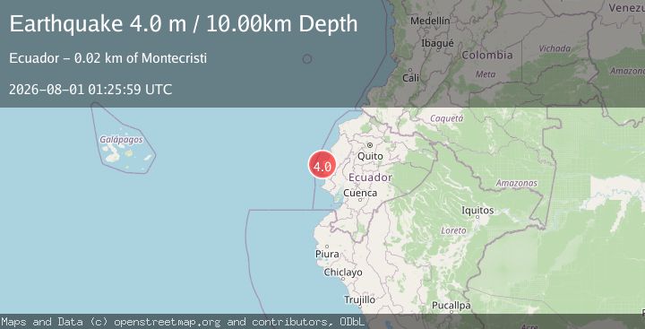 Map of NEAR COAST OF ECUADOR
