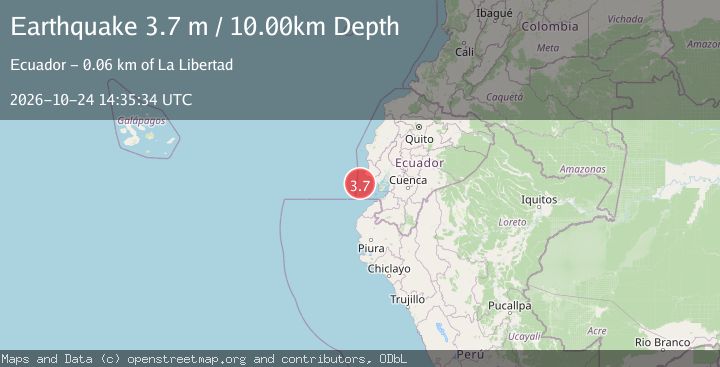 Map of NEAR COAST OF ECUADOR