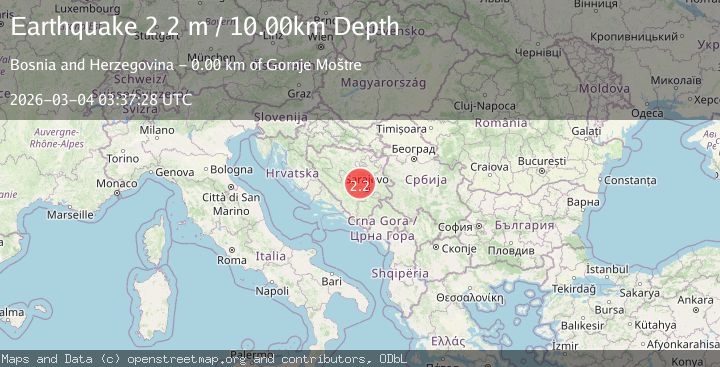 Map of BOSNIA AND HERZEGOVINA